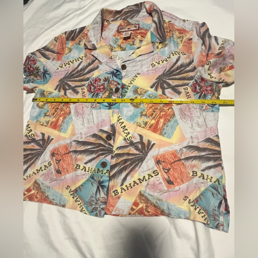 Caribbean Joe Women’s Multicolor Tropical Bahamas SS Button-Down Shirt Size L - Picture 10 of 12